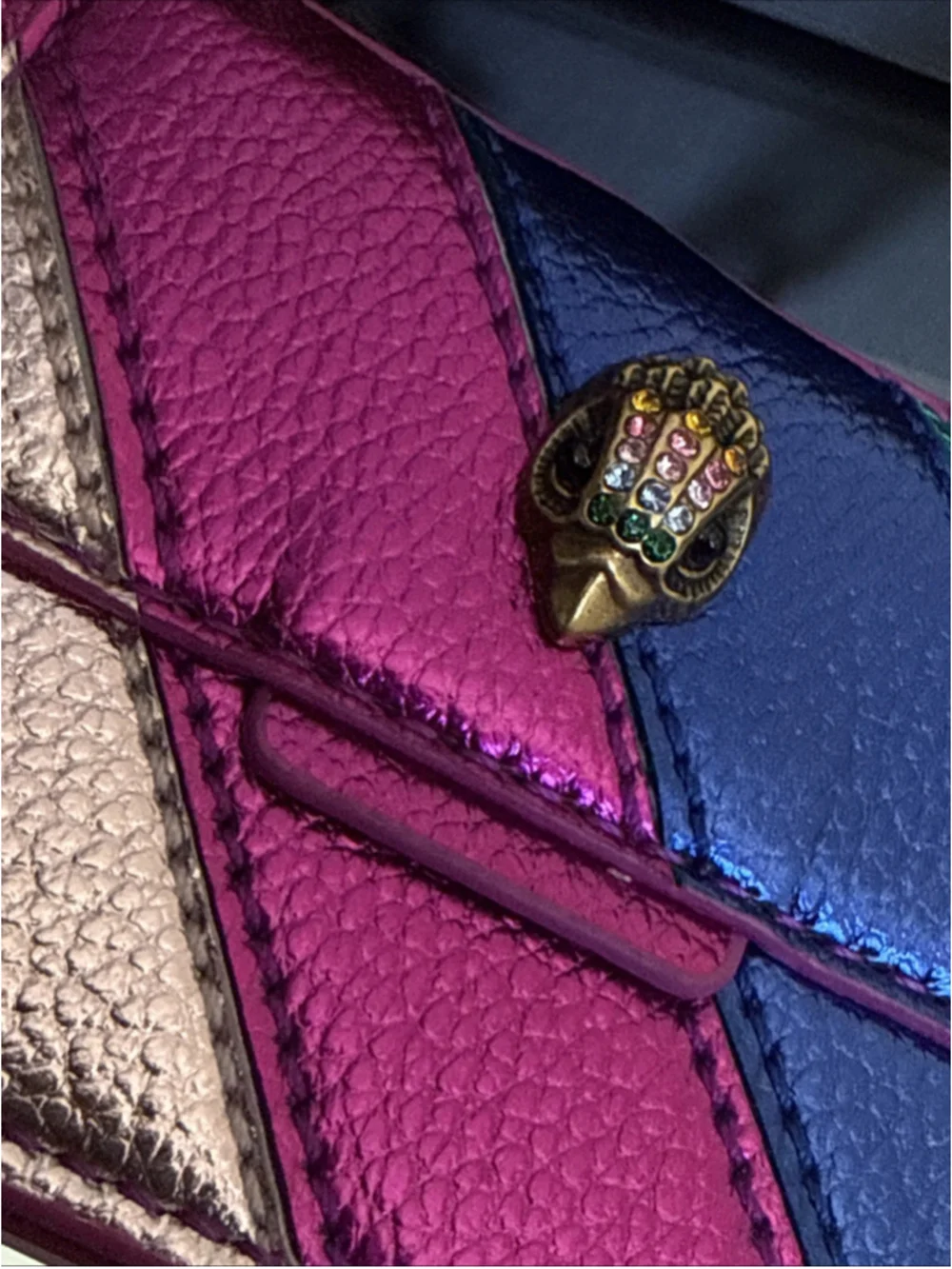 Kurt Geiger London Kensington Rainbow Key Ring Bag Charm Eagle NWT - Picture 5 of 11